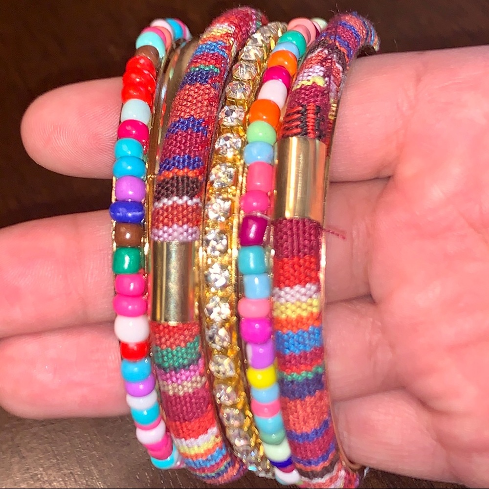 Multi Colored Gold Plated Bangle Set - image 2